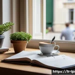 Home 12 구매조달사 시험 합격을 위한 학습 계획 작성법 - A detailed study desk scene in a modern French home, featuring a young adult focused on exam prepara...