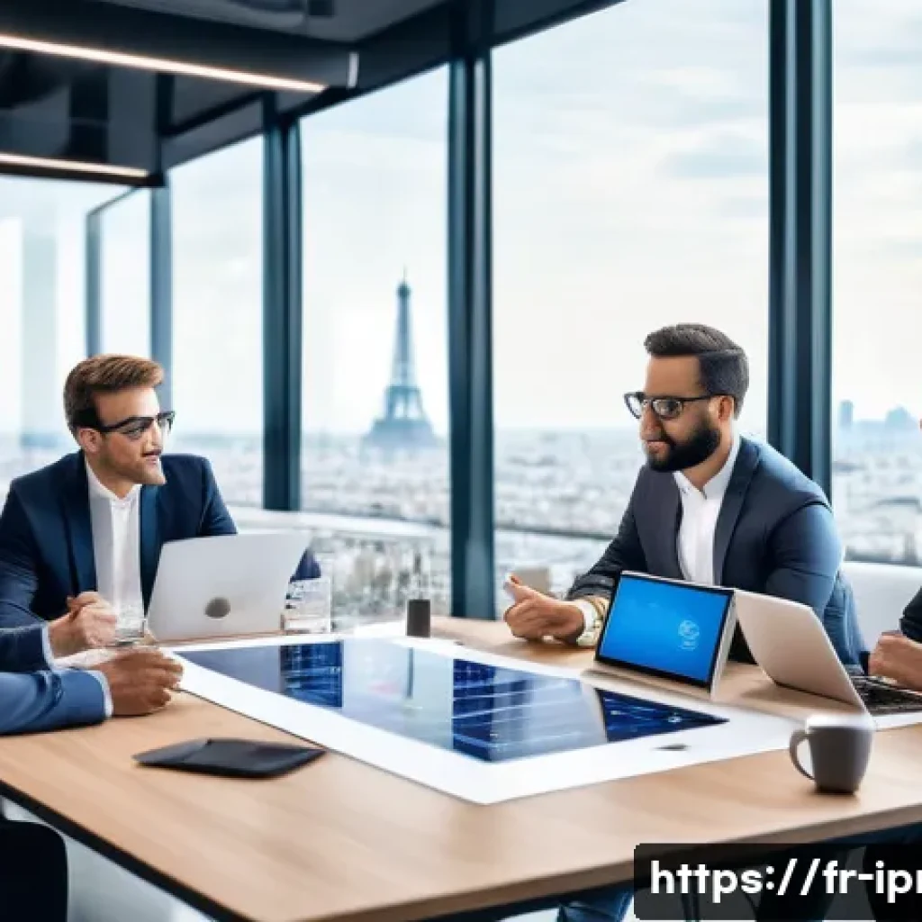 구매조달 업무에서의 크로스펑션 협업 사례 - A modern corporate meeting room scene showing diverse professional teams from purchasing, quality co...